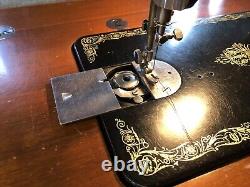 Singer Model 66 Series AH Sewing Machine 1948 Works with Table Bench & extras