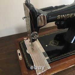 Singer Sewing Machine 128K 1851-1951 withAttachments, Manual & Case, Sew Perfect
