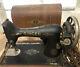 Singer Sewing Machine 1918 New Jersey Antique Bentwood Case & Knee Bar F8361042