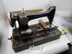 Singer Sewing Machine 1919 Model 66 Portable Electric Motor, Works free ship USA