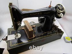 Singer Sewing Machine 1919 Model 66 Portable Electric Motor, Works free ship USA
