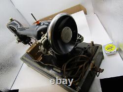 Singer Sewing Machine 1919 Model 66 Portable Electric Motor, Works free ship USA