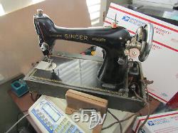 Singer Sewing Machine 1919 Model 66 Portable Electric Motor, Works free ship USA