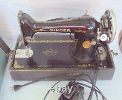 Singer Sewing Machine 1926 Model 66 Portable Electric Motor, Works