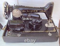 Singer Sewing Machine 1926 Model 66 Portable Electric Motor, Works