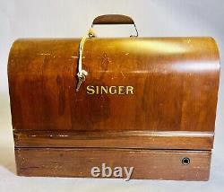Singer Sewing Machine Knee Lever, Bentwood Case Key, Attachments, & Manual Sews