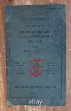 Singer Sewing Machine Model 128 G Series + Motor & Light & Case & More! 1910