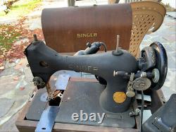 Singer Sewing Machine Model 128 Portable Antique Singer Bentwood Case