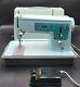 Singer Sewing Machine Model 347 Robin Egg Blue, Withcase, Foot Pedal, Tested