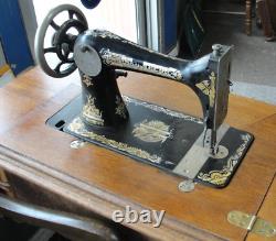 Singer Sewing Machine Treadle? Cast Iron Tiger Oak Cabinet Sphinx 1906 Antique