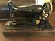 Singer Sewing Machine Vintage Antique With Case And Key