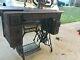 Singer Sewing Machine Early 1900s 27-4 Tiger Oak Cabinet Treadle Instru Attach's