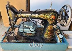 Singer Sewing Machine with Case, Working Antique/ Vintage Portable Electric