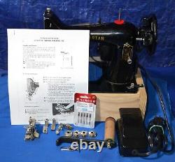 Singer Spartan 192 Sewing Machine Electric & Hand Crank Serviced Attachments