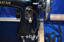 Singer Spartan Sewing Machine Electric & Hand Crank Serviced Attachments Base