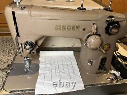 Singer Tan 306W Sewing Machine, Case, Manual, Bobbins, New Needles, 1954 Tested