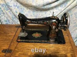 Singer Treadle Sewing Machine 1921 Model/Class 66 In Cabinet