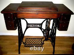 Singer Treadle Sewing Machine Model 66 Beautiful Original Manual and Accessories