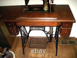 Singer Treadle Sewing Machine Model 66 Beautiful Original Manual and Accessories