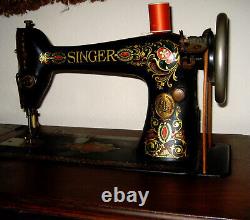 Singer Treadle Sewing Machine Model 66 Beautiful Original Manual and Accessories