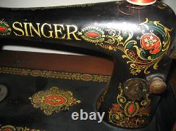 Singer Treadle Sewing Machine Model 66 Beautiful Original Manual and Accessories