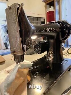 Singer Vintage 99 All Metal Sewing Machine Works Great! With Pedal