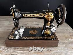 Stunning 1906 Singer 27 Sewing Machine Sphinx Treadle Head Fully Tested Antique