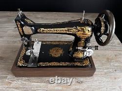 Stunning 1906 Singer 27 Sewing Machine Sphinx Treadle Head Fully Tested Antique