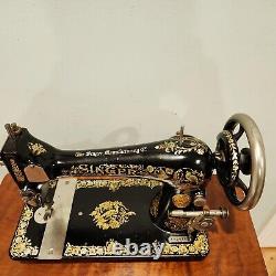Stunning 1906 Singer Treadle Sewing Machine Head 27 PheasantFully Tested