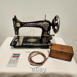 Stunning 1907 Singer Treadle Sewing Machine Head 27 Gingerbread Tiffany Sews A+