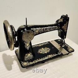 Stunning 1907 Singer Treadle Sewing Machine Head 27 Gingerbread Tiffany Sews A+