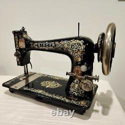 Stunning 1907 Singer Treadle Sewing Machine Head 27 Gingerbread Tiffany Sews A+