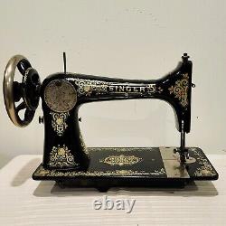 Stunning 1907 Singer Treadle Sewing Machine Head 27 Gingerbread Tiffany Sews A+