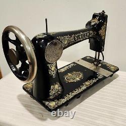 Stunning 1907 Singer Treadle Sewing Machine Head 27 Gingerbread Tiffany Sews A+