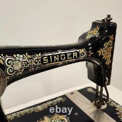 Stunning 1907 Singer Treadle Sewing Machine Head 27 Gingerbread Tiffany Sews A+