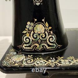 Stunning 1907 Singer Treadle Sewing Machine Head 27 Gingerbread Tiffany Sews A+