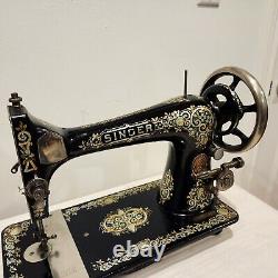 Stunning 1907 Singer Treadle Sewing Machine Head 27 Gingerbread Tiffany Sews A+