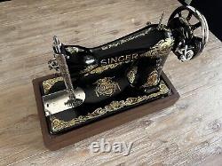 Stunning 1921 Singer Treadle Sewing Machine Head 115 Wings Original Bobbin Case