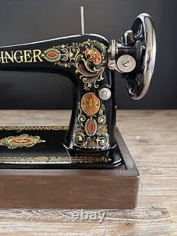 Stunning 1924 Singer 66 Red Eye Sewing Machine Head Original Manual Fully Tested