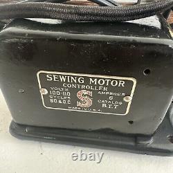 Stunning 1924 Singer Sewing Machine 99 Electric Oak Bentwood Case Read