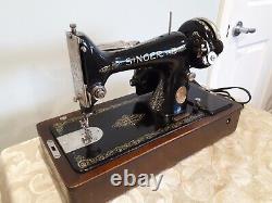 Superb Antique 1927 Singer Sewing Machine Model 99k Case Fully Tested