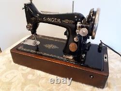 Superb Antique 1927 Singer Sewing Machine Model 99k Case Fully Tested