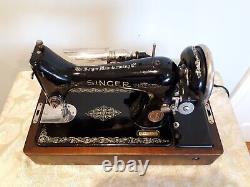 Superb Antique 1927 Singer Sewing Machine Model 99k Case Fully Tested