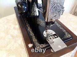 Superb Antique 1927 Singer Sewing Machine Model 99k Case Fully Tested