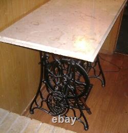 Table Singer Treadle Sewing Machine Cast Iron Base Marble Top