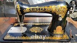 Tiffany Gingerbread Singer 115 Sewing Machine Treadle 14 Drawer Parlor Cabinet