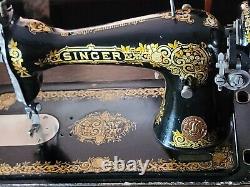 Tiffany Gingerbread Singer 115 Sewing Machine Treadle 14 Drawer Parlor Cabinet