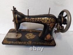 Unrestored 1903 Singer 15 with rare Pheasant decal sewing machine