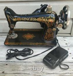 VINTAGE 1910 Red Eye Singer Sewing Machine with Foot PedalSerial G6588045