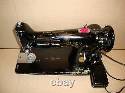 VINTAGE SINGER SEWING MACHINE Model 201-2, SERVICED, #AJ440957